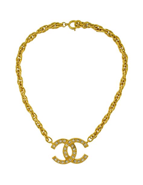 chanel cc logo 18k gold tone chain pendant necklace|chanel cc necklace price.